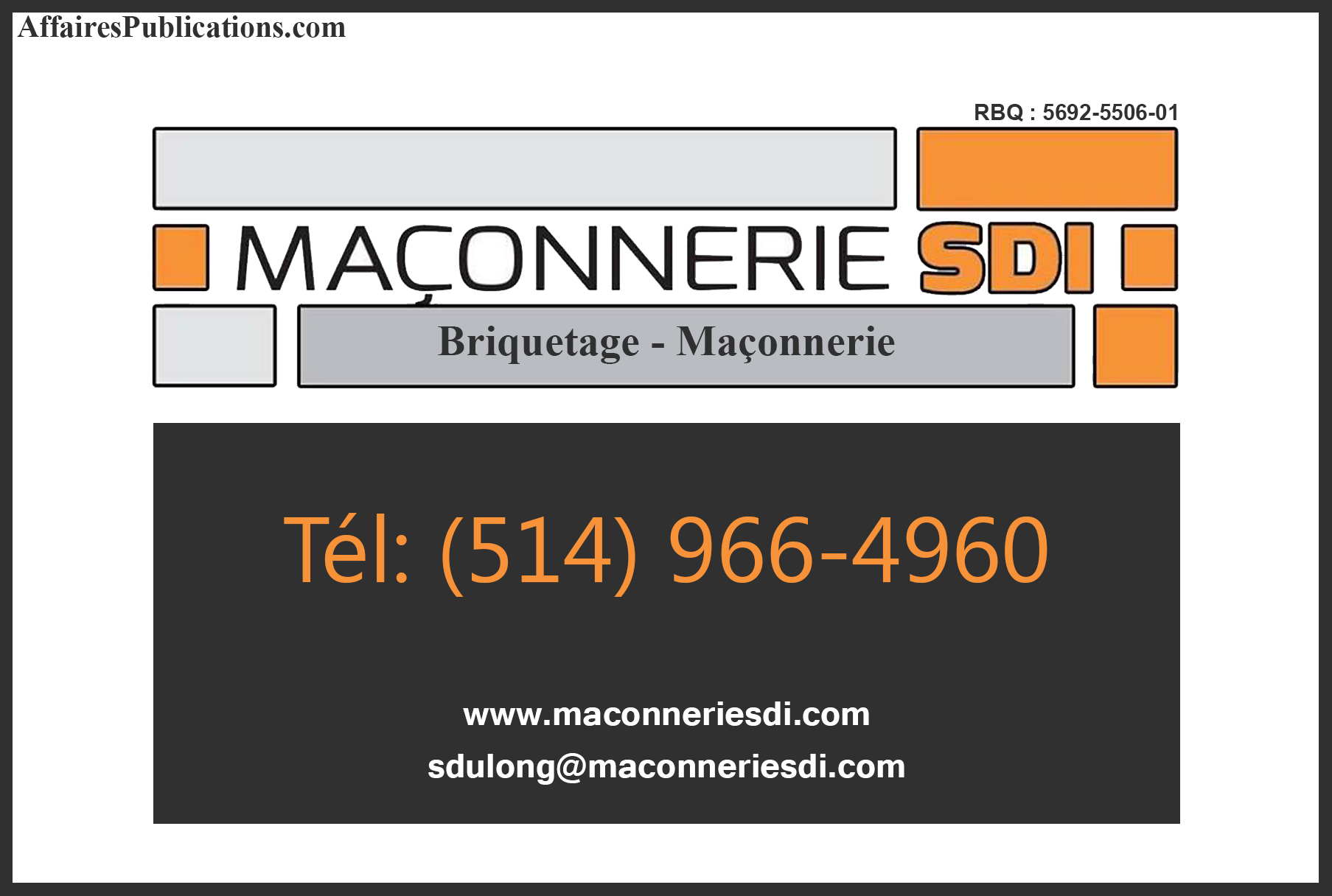 MAÇONNERIE SDI INC