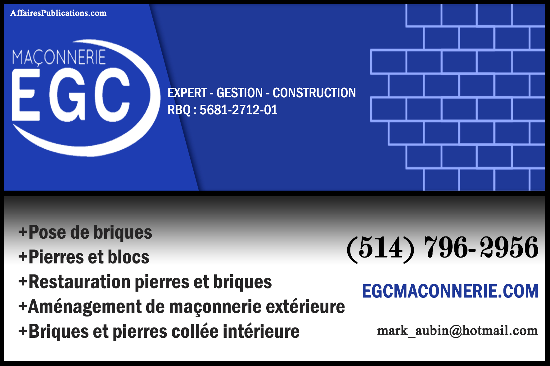 MAÇONNERIE EAG INC