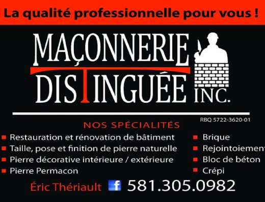 MAÇONNERIE DISTINGUÉES INC