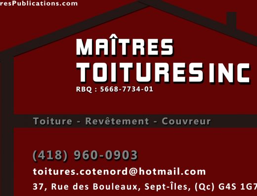 MAÎTRES TOITURES INC