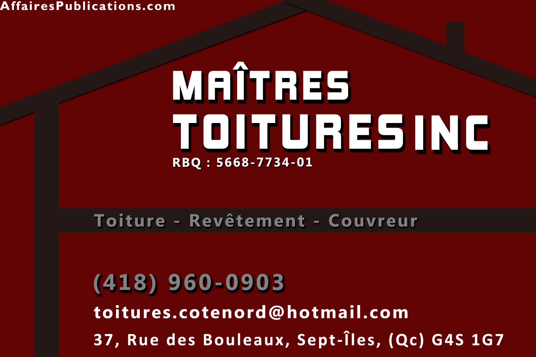 MAÎTRES TOITURES INC