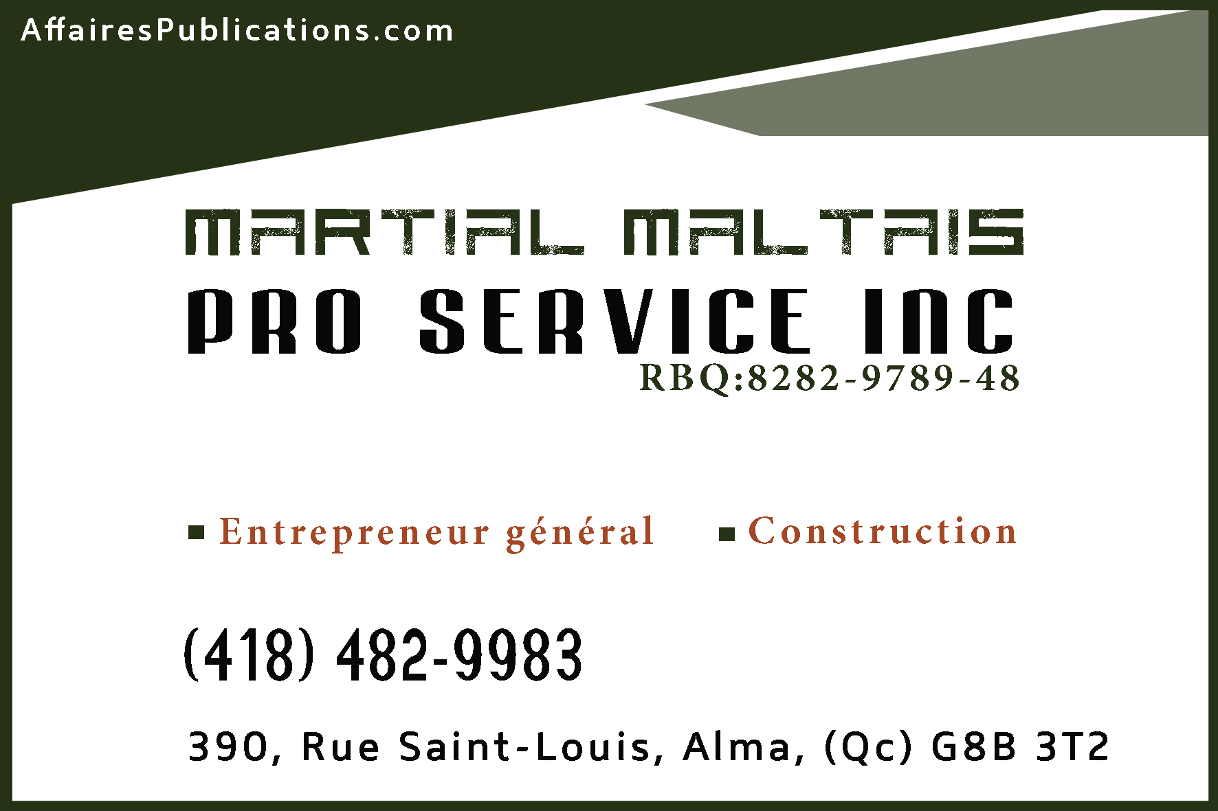MARTIAL MALTAIS PRO SERVICE