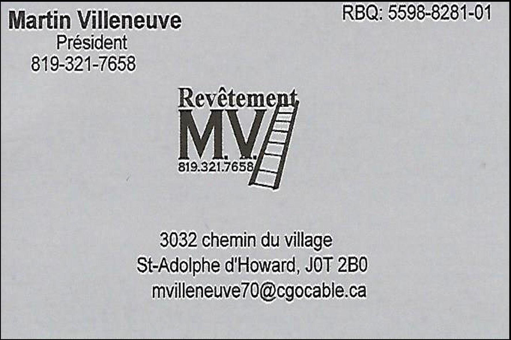 REVÊTEMENT MARTIN VILLENEUVE