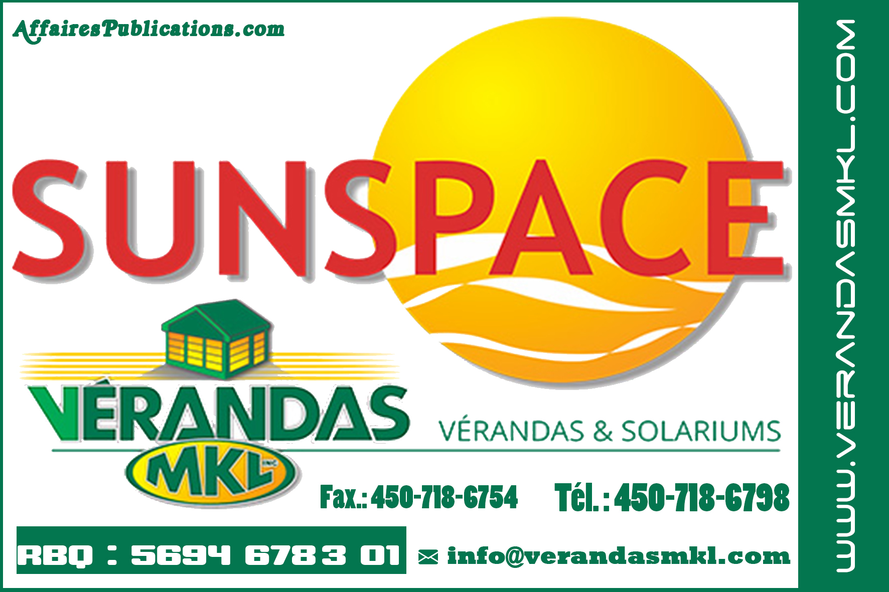 LES PRODUITS DE VÉRANDAS MKL INTERNATIONAL