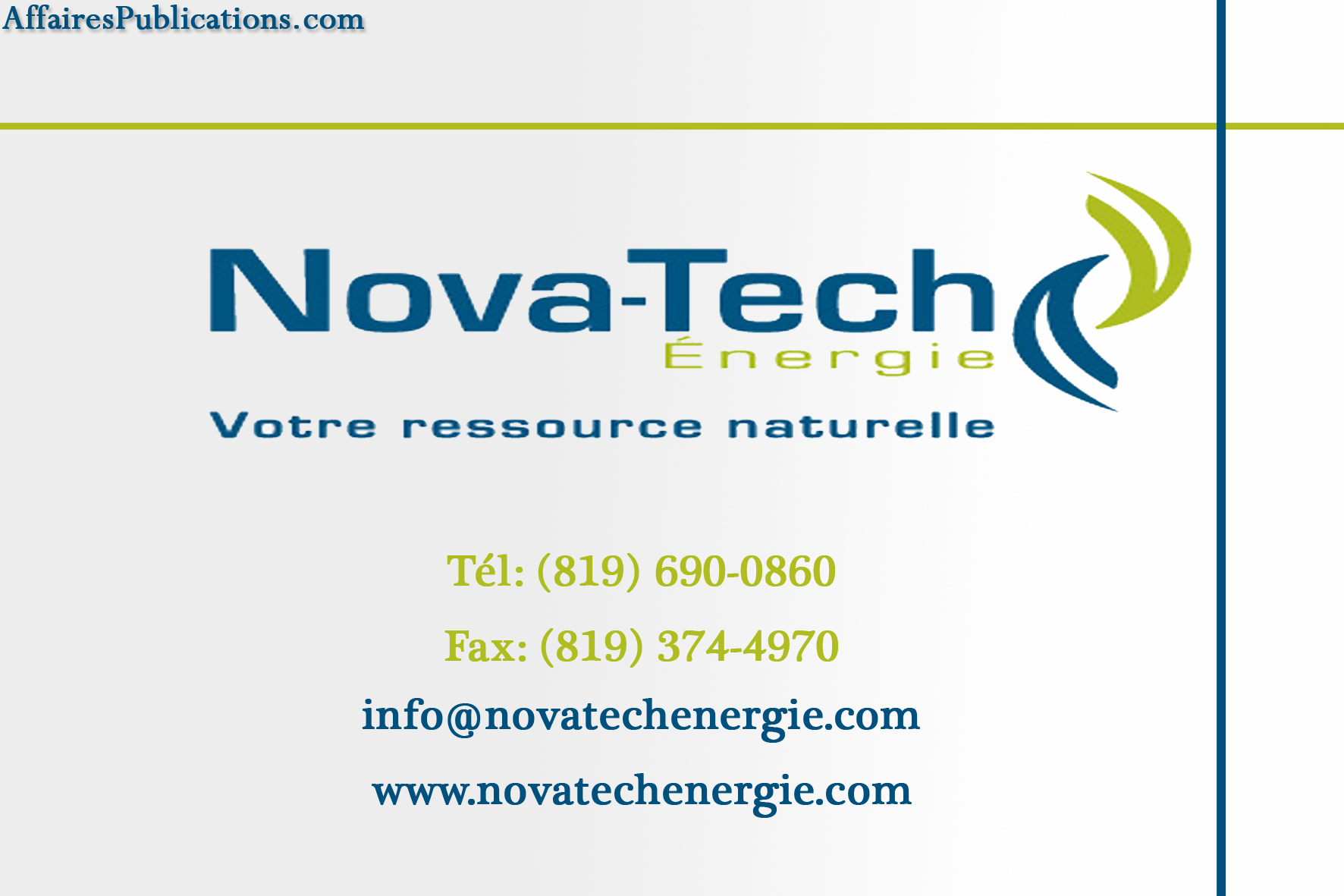 NOVA TECH ÉNERGIE INC