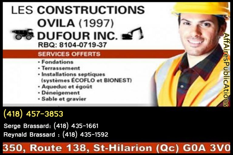 LES CONSTRUCTIONS OVILA DUFOUR