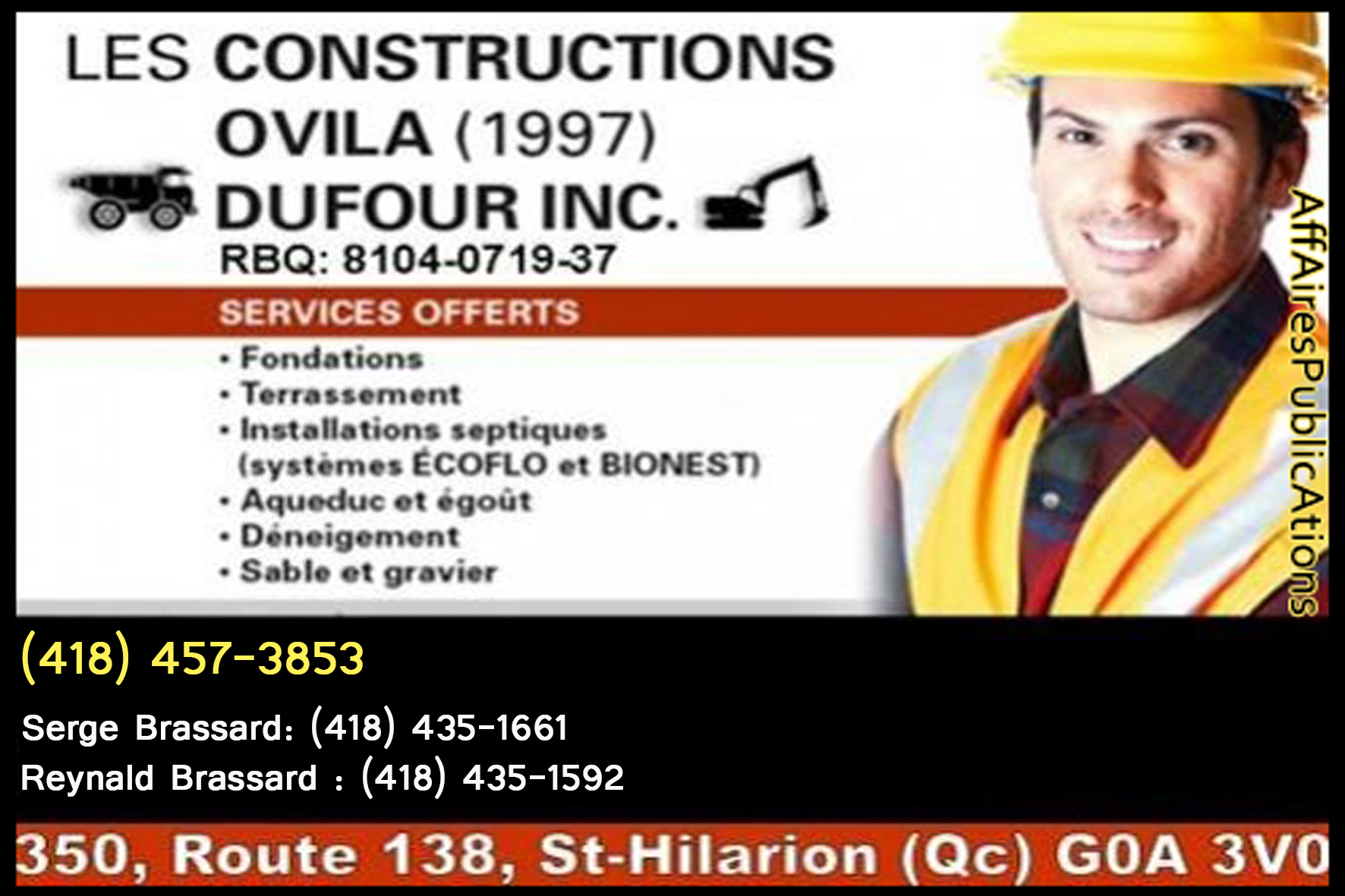 LES CONSTRUCTIONS OVILA DUFOUR