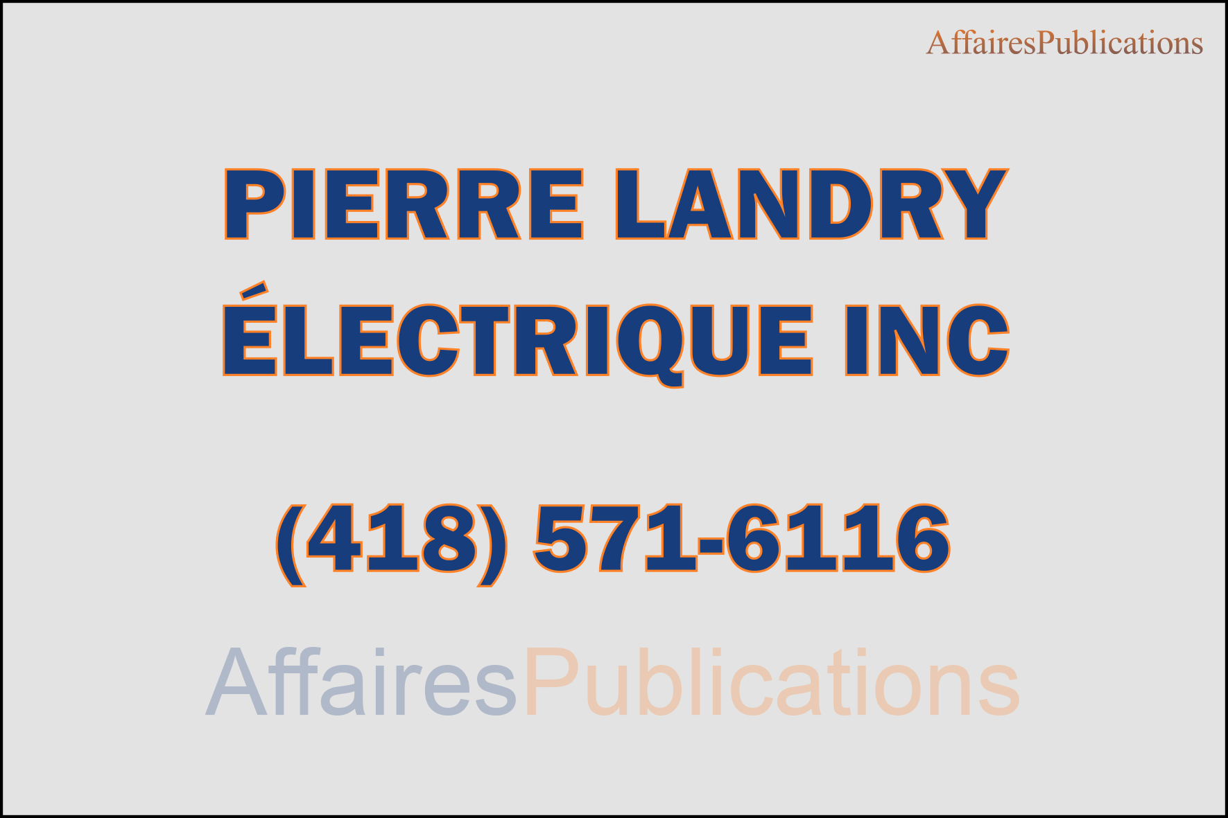 PIERRE LANDRY ÉLECTRIQUE INC
