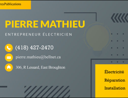 PIERRE MATHIEU ENTREPRENEUR ÉLECTRICIEN