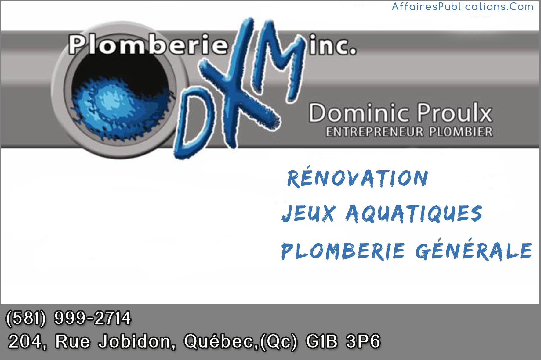 PLOMBERIE DXM INC