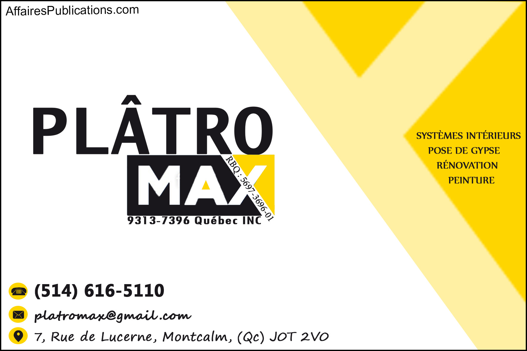 PLÂTRO-MAX INC