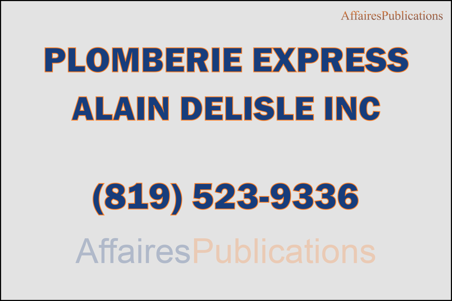 PLOMBERIE EXPRESS ALAIN DELISLE