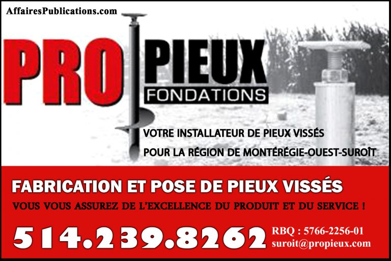PRO-PIEUX FONDATIONS MONTÉRÉGIE OUEST-SUROIT