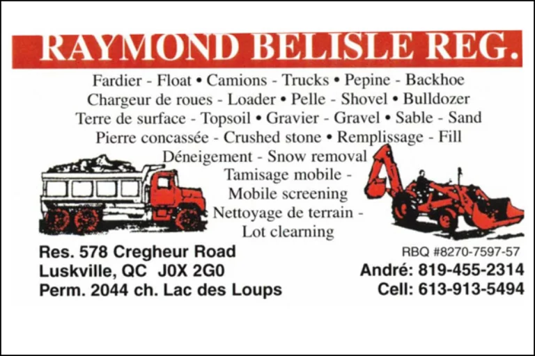 TERRASSEMENT ET EXCAVATION RAYMOND BÉLISLE ENR