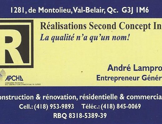 RÉALISATIONS SECOND CONCEPT