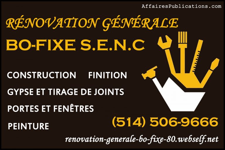 RÉNOVATION GÉNÉRALE BO-FIXE S.E.N.C