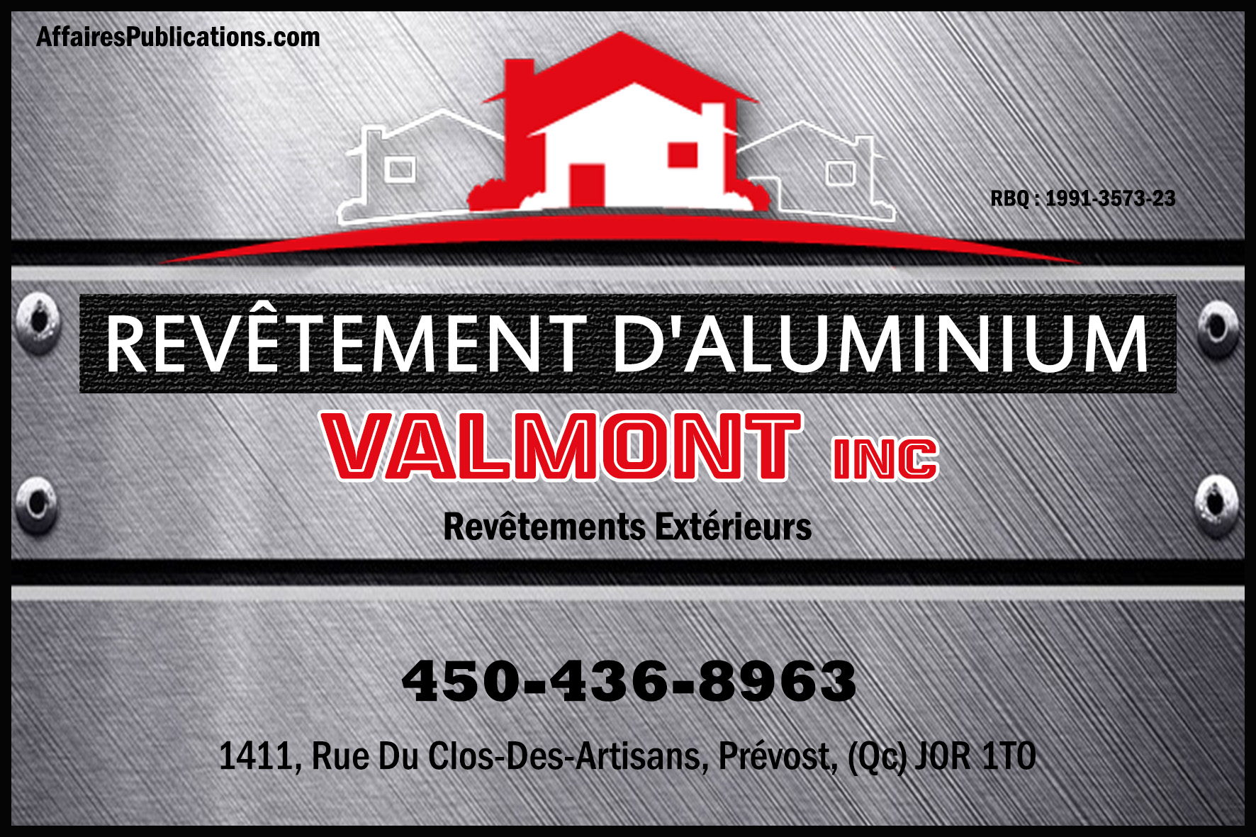 REVÊTEMENT D&rsquo;ALUMINIUM VALMONT INC