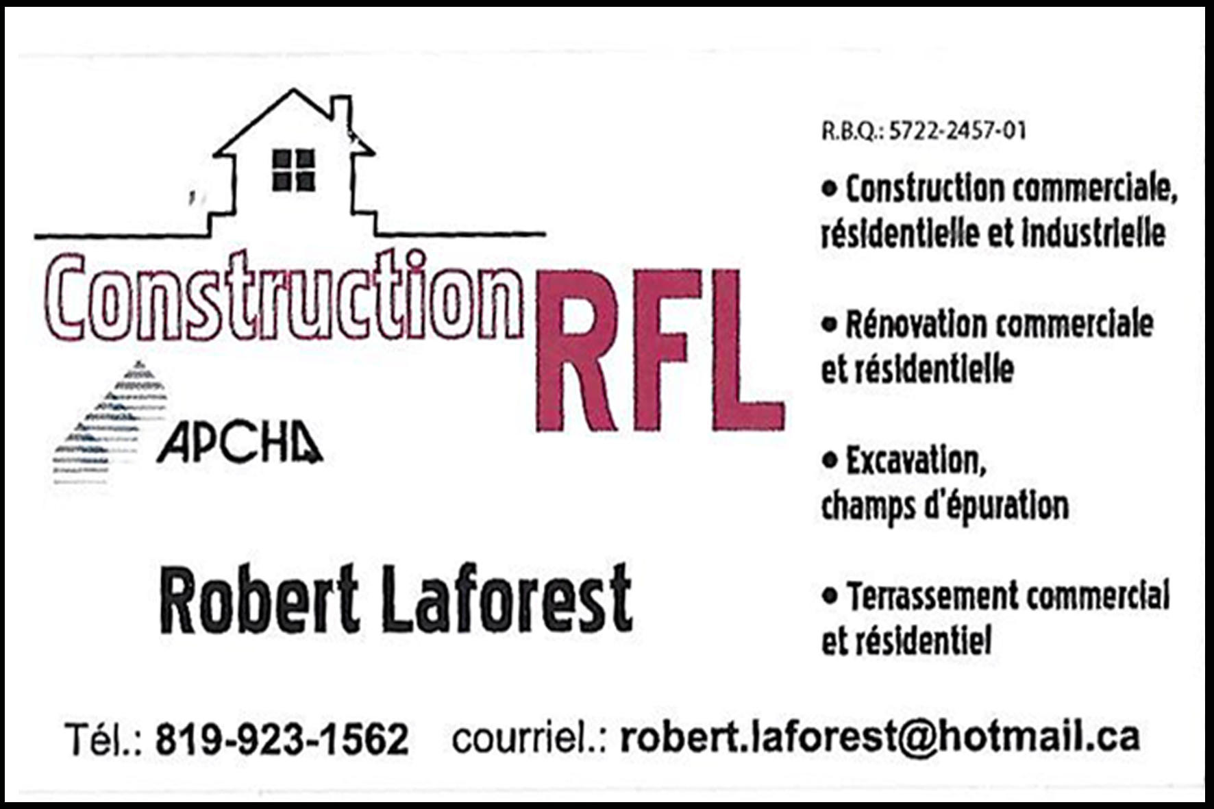 CONSTRUCTION RFL INC
