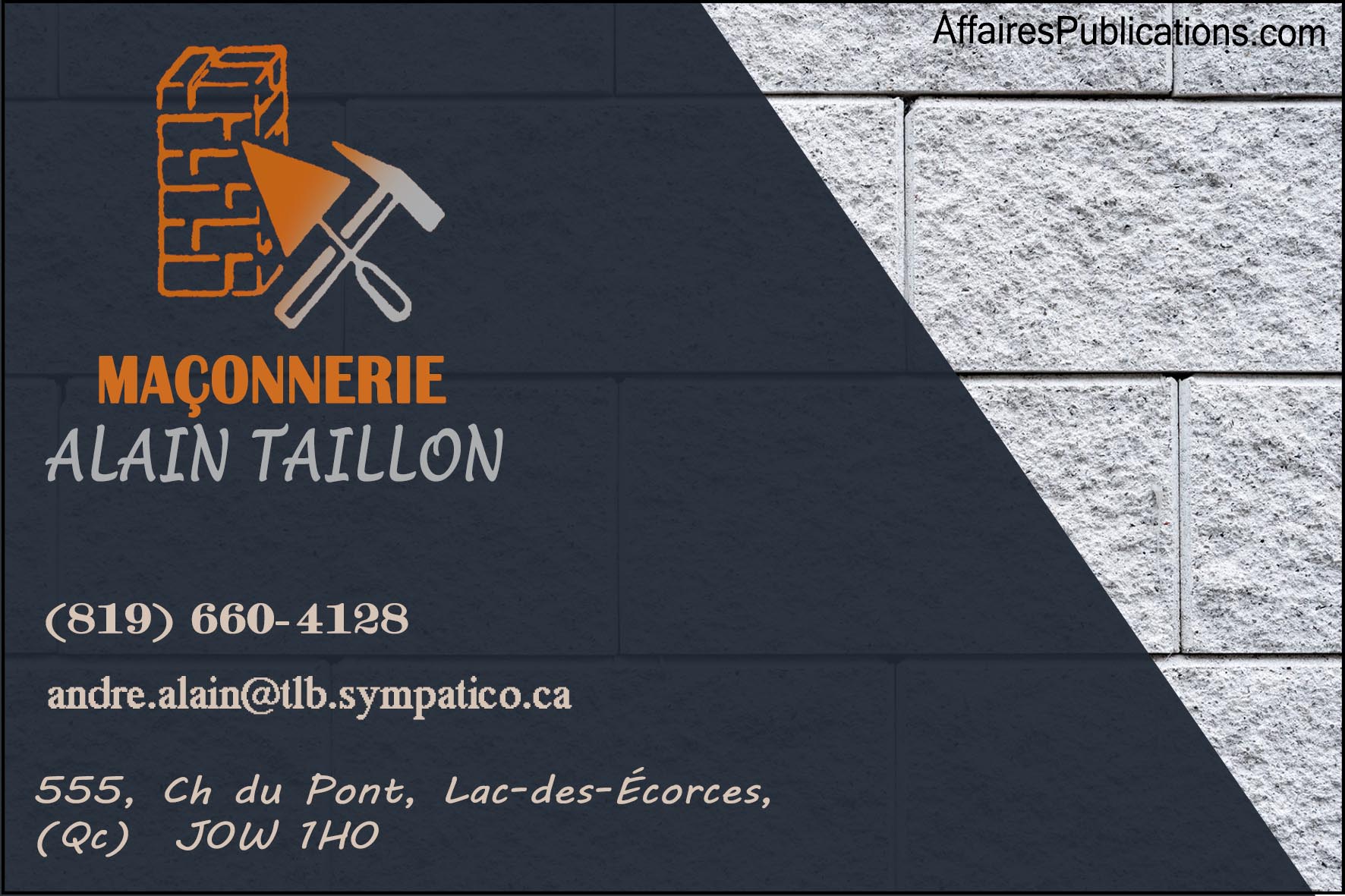 MAÇONNERIE ALAIN TAILLON