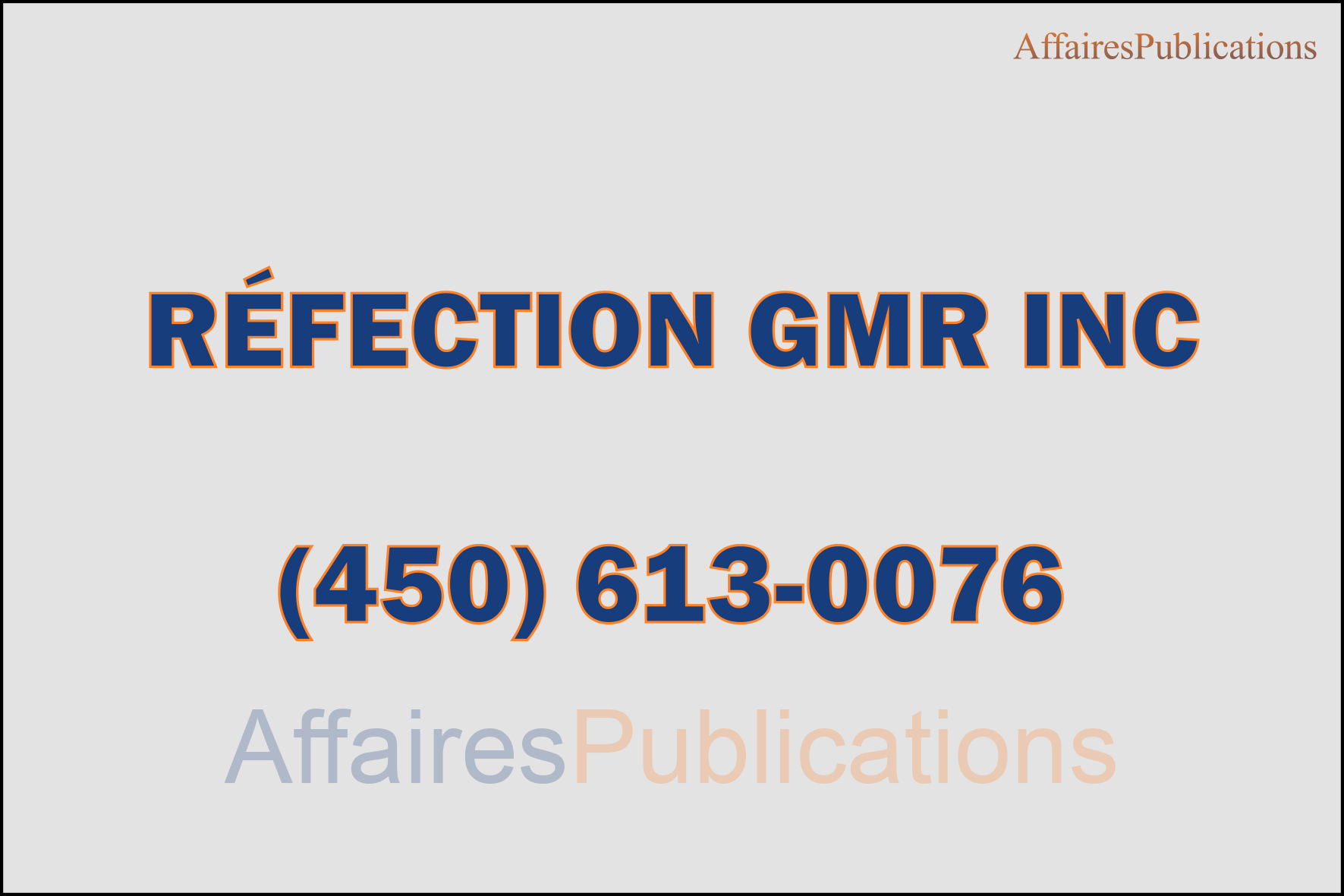 RÉFECTION GMR INC