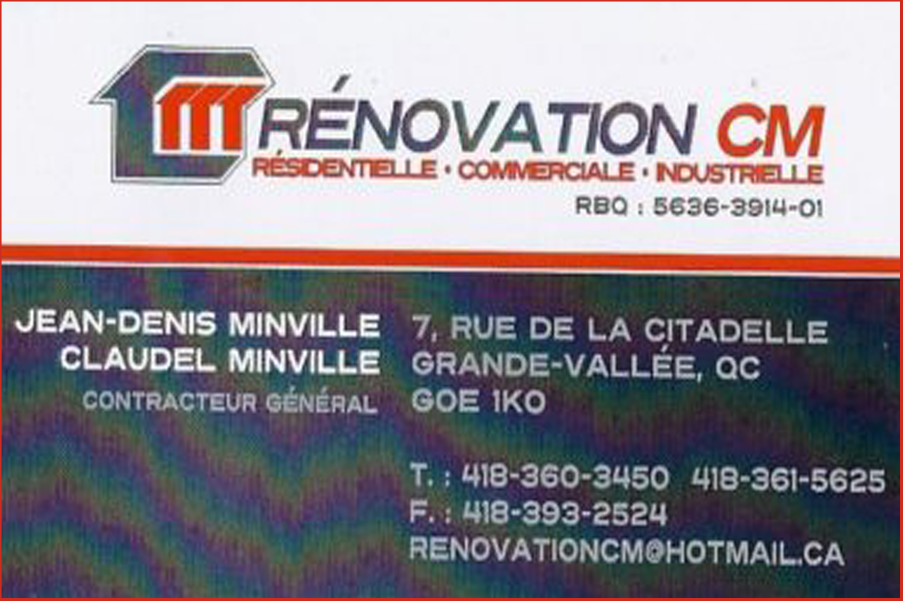 RÉNOVATION CM INC