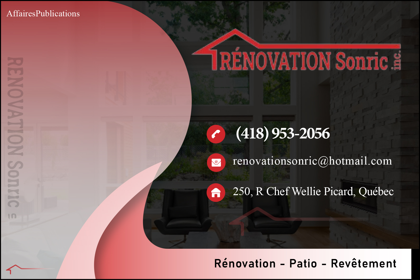 RÉNOVATION SONRIC INC