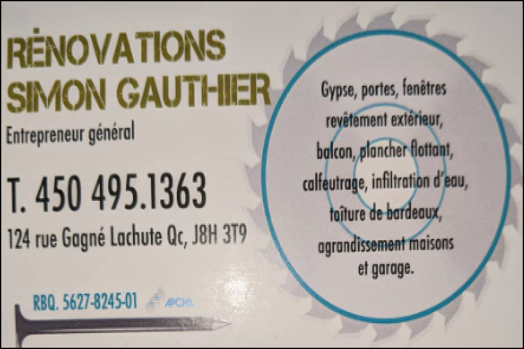 RÉNOVATIONS SIMON GAUTHIER