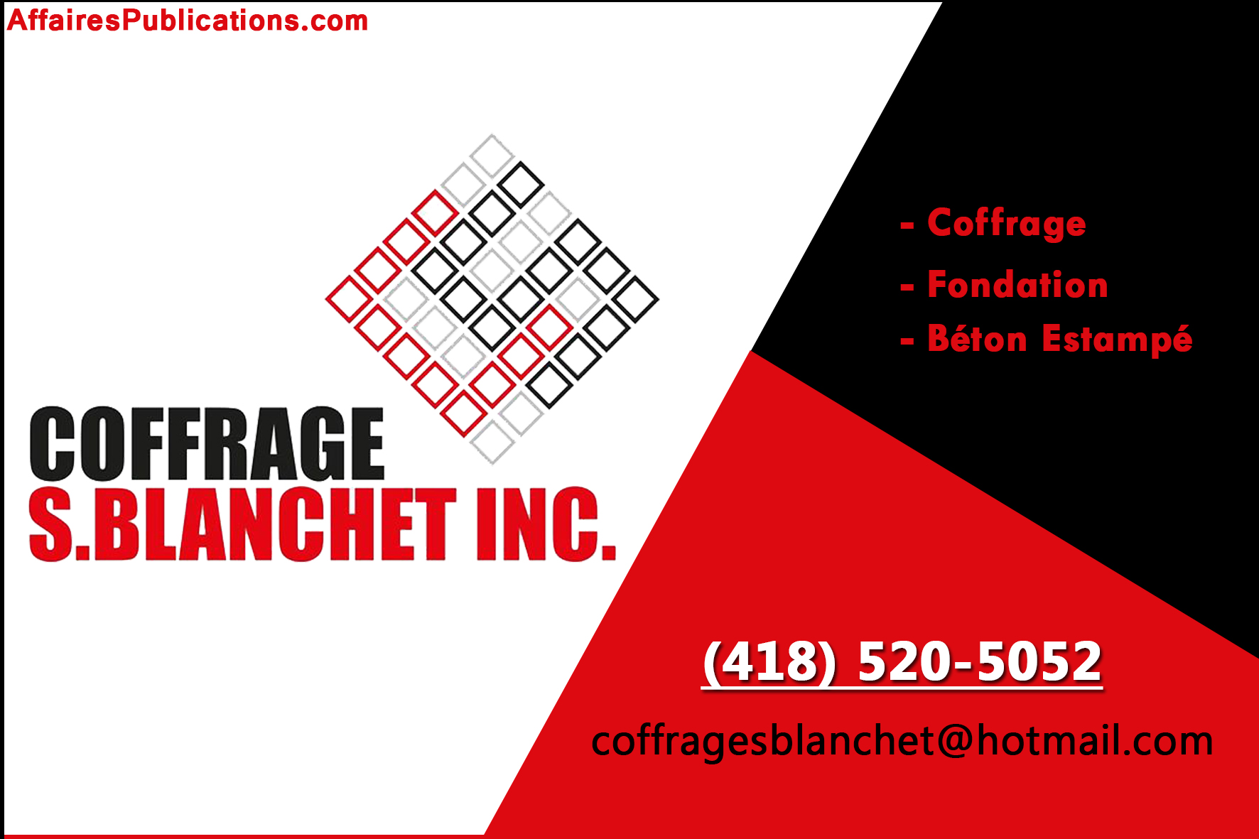COFFRAGE S BLANCHET INC