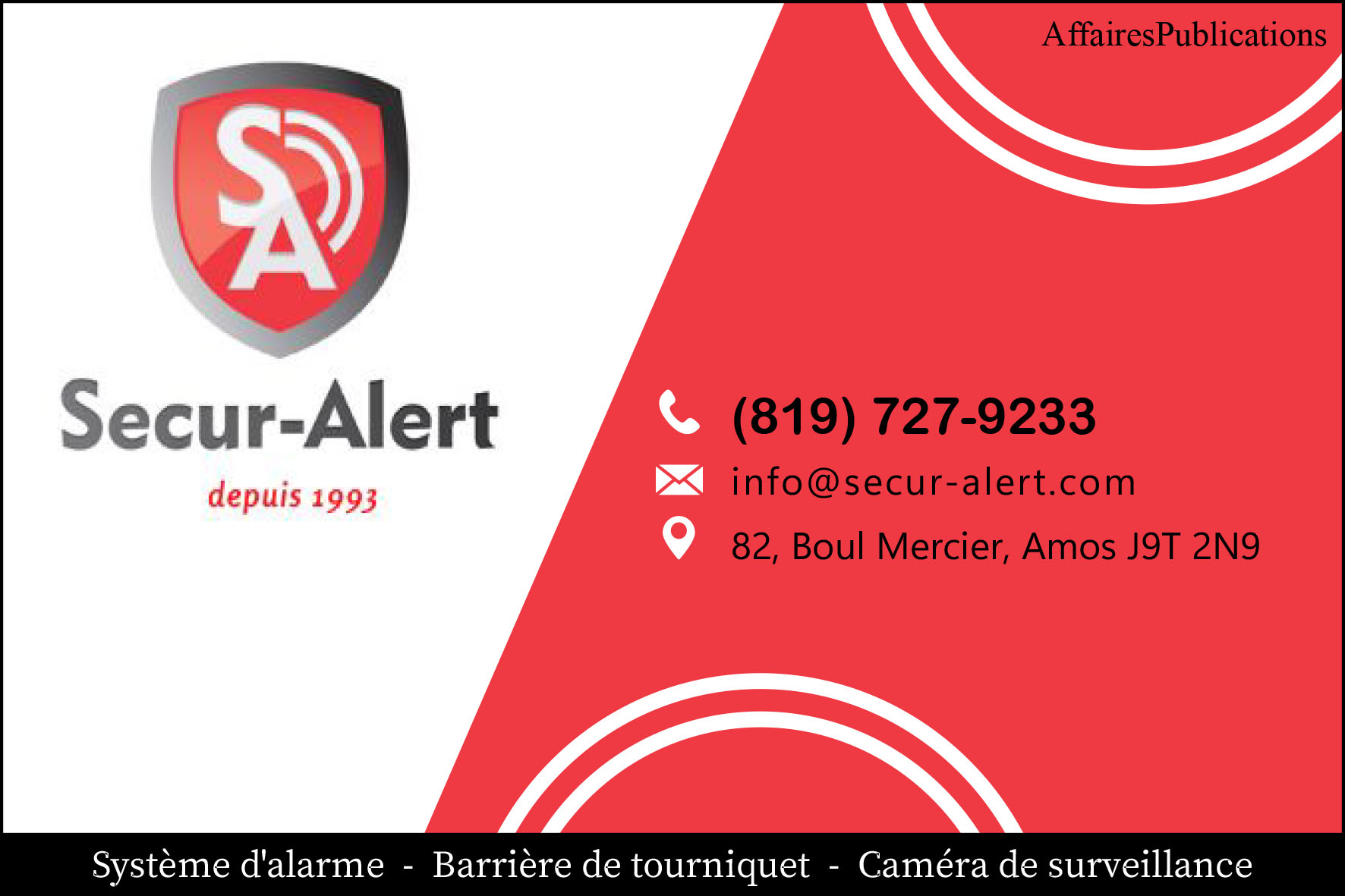 SÉCUR ALERT INC