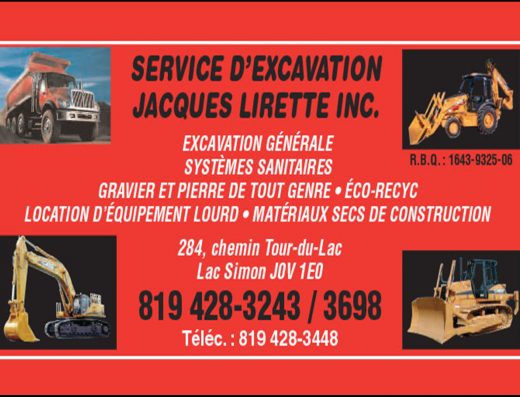 SERVICE D&rsquo;EXCAVATION JACQUES LIRETTE