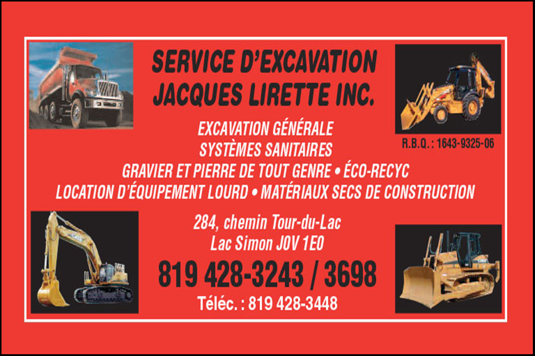 SERVICE D&rsquo;EXCAVATION JACQUES LIRETTE