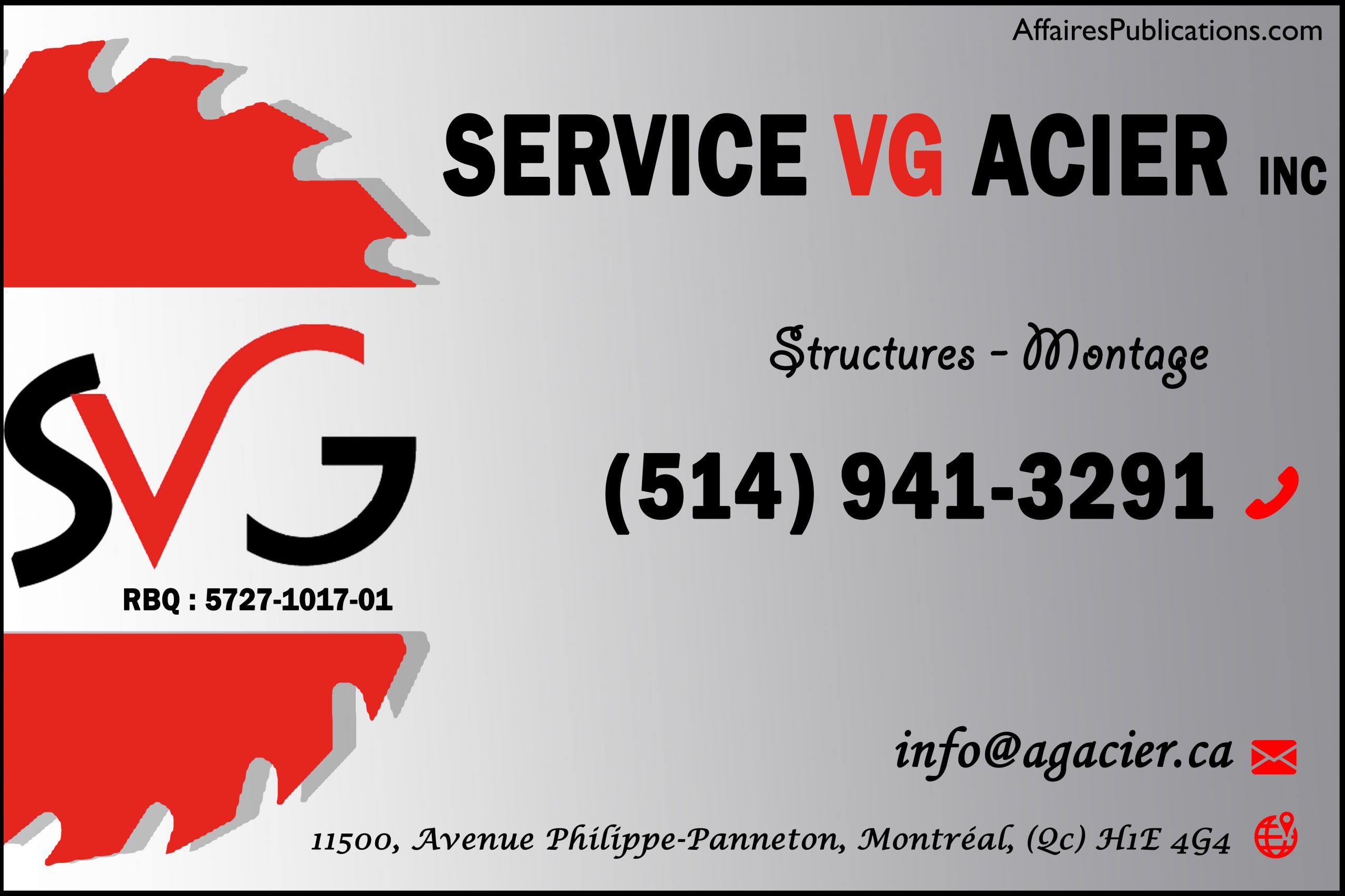 SERVICE VG ACIER INC