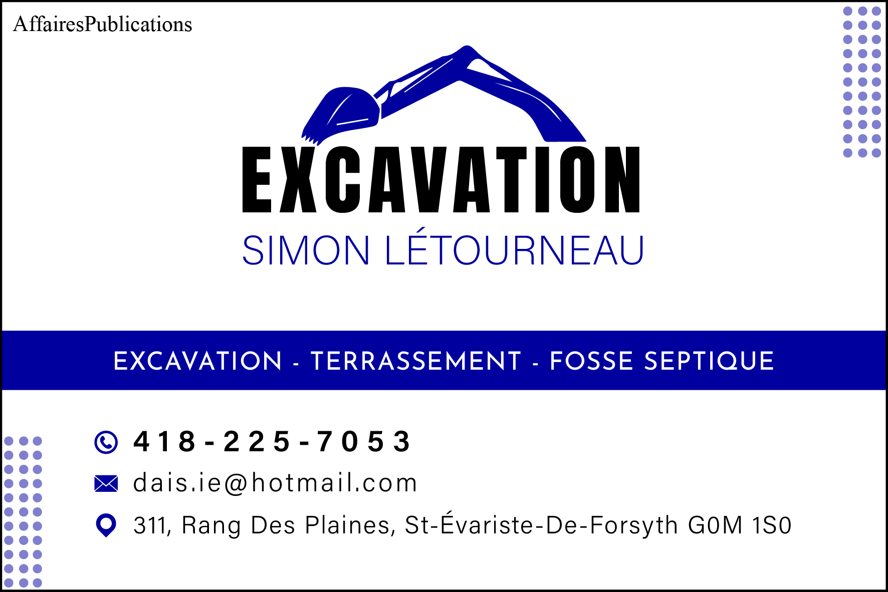 SIMON LÉTOURNEAU EXCAVATION