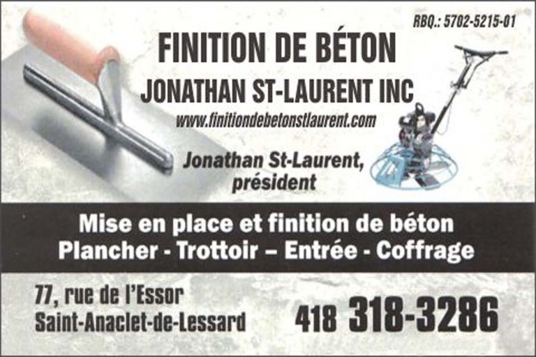 FINITION DE BÉTON JONATHAN