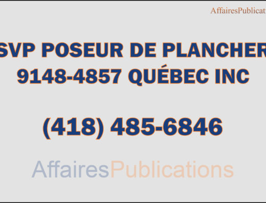 SVP POSEUR DE PLANCHER <br/> 9148-4857 QUÉBEC INC