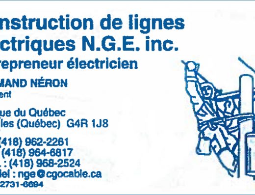CONSTRUCTION DE LIGNES ÉLECTRIQUES N.G.E. INC