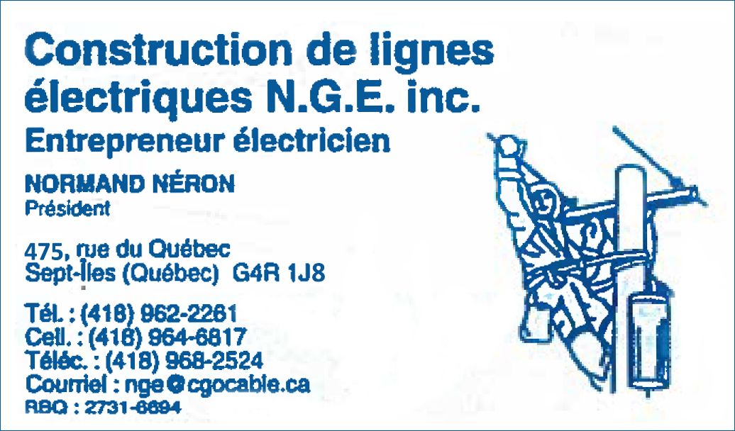 CONSTRUCTION DE LIGNES ÉLECTRIQUES N.G.E. INC