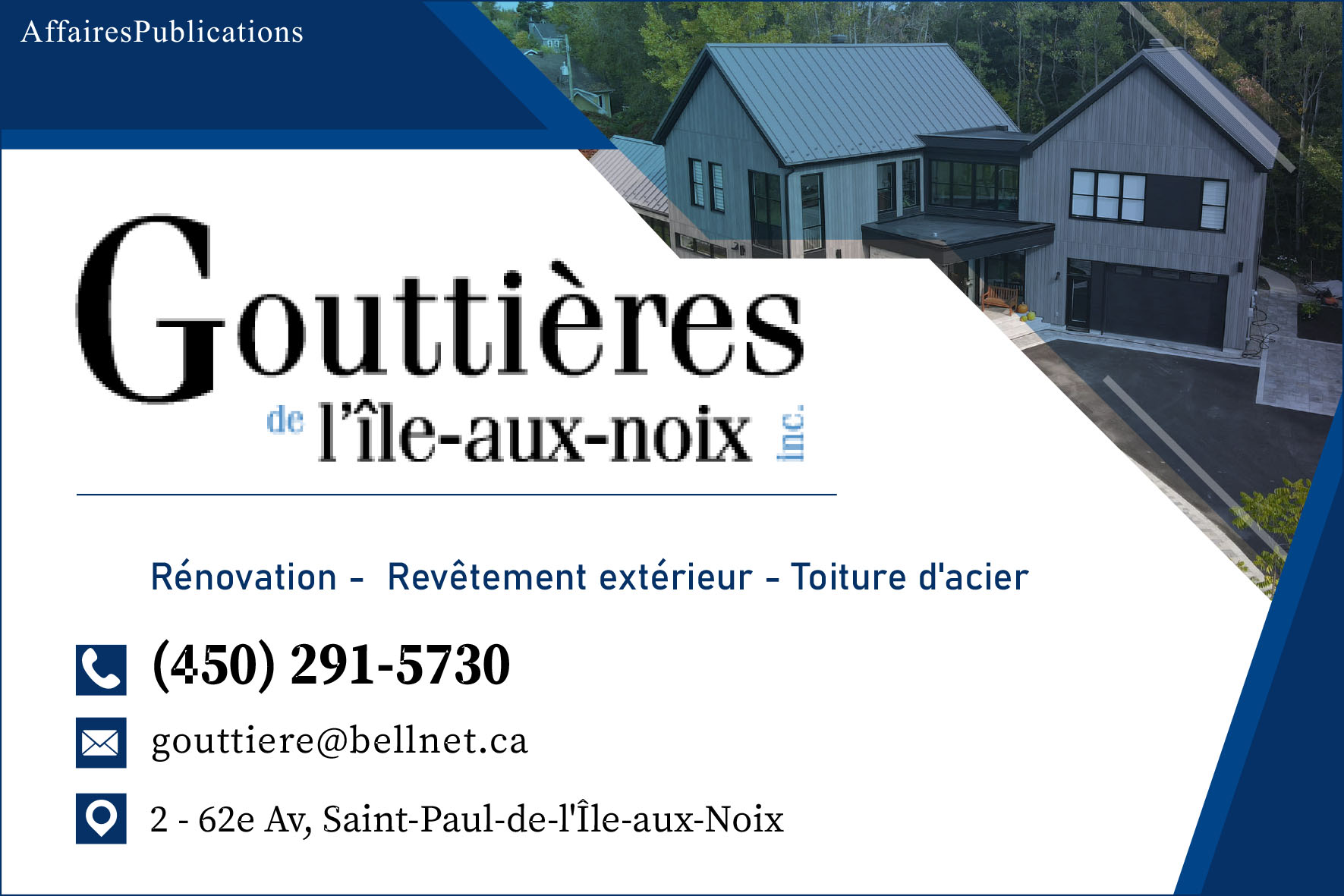 GOUTTIÉRES DE L&rsquo;ILE AUX NOIX INC