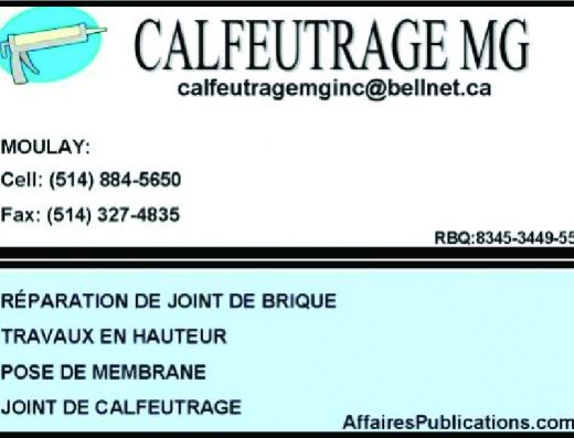 CALFEUTRAGE MG INC