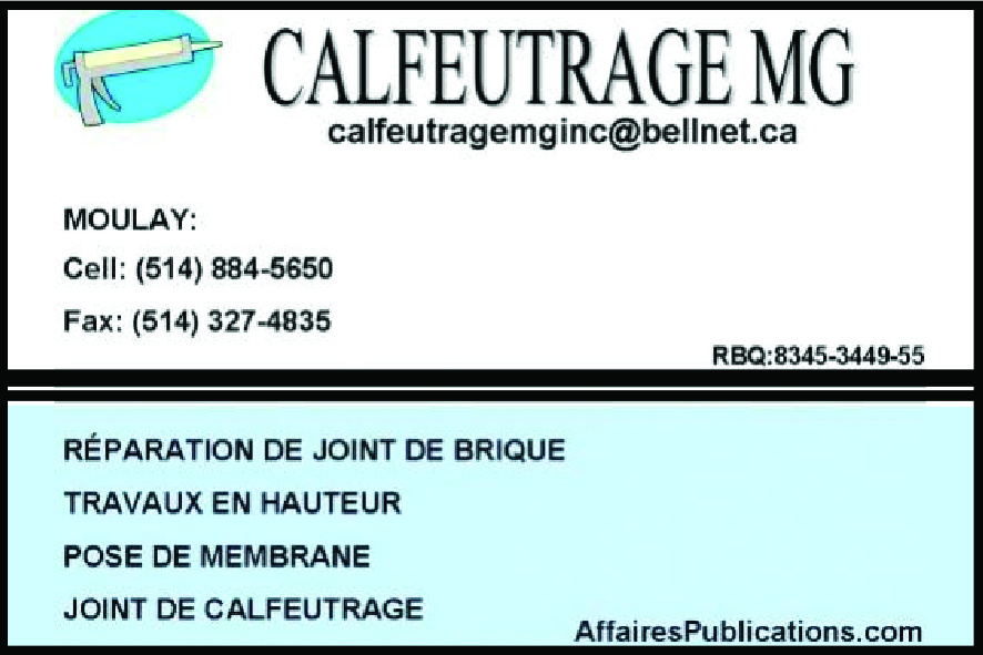 CALFEUTRAGE MG INC