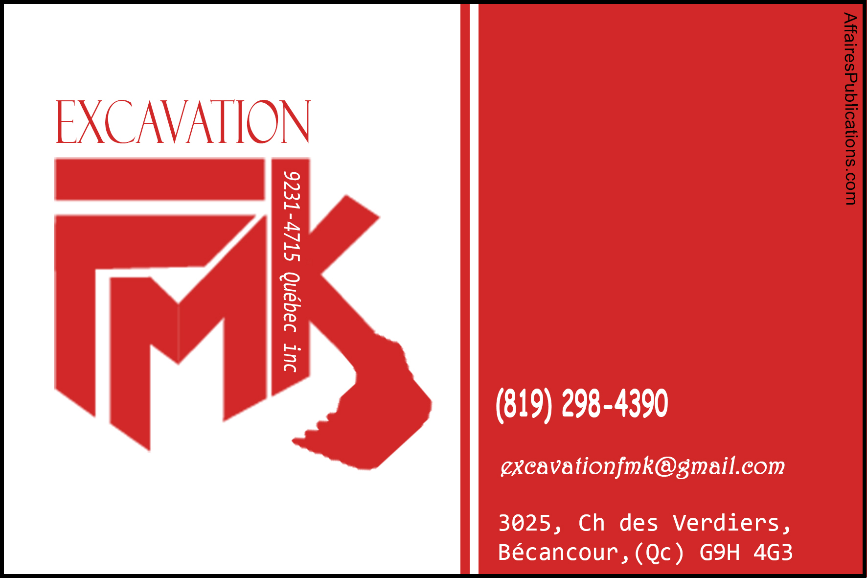 EXCAVATION F M K INC