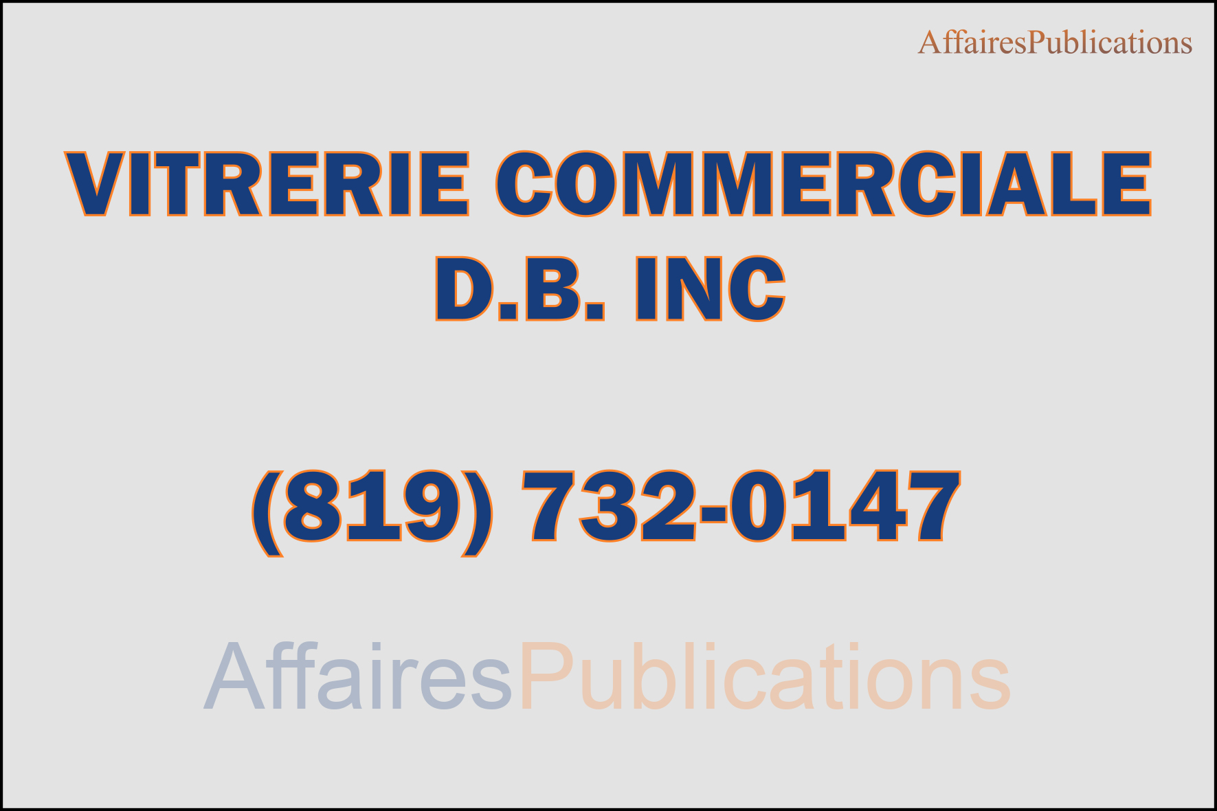 VITRERIE COMMERCIALE D.B. INC