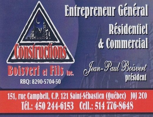 CONSTRUCTION BOISVERT & FILS