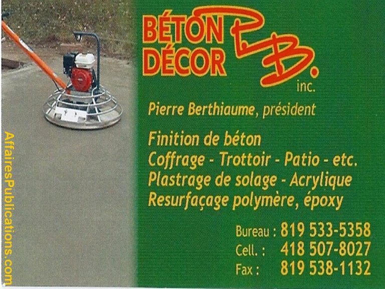 BÉTON DÉCOR PB INC