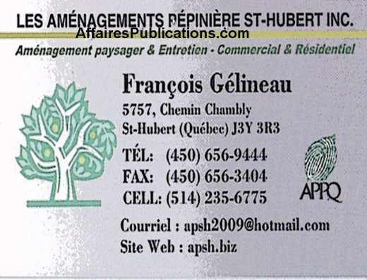 AMÉNAGEMENT PÉPINIÈRE ST-HUBERT