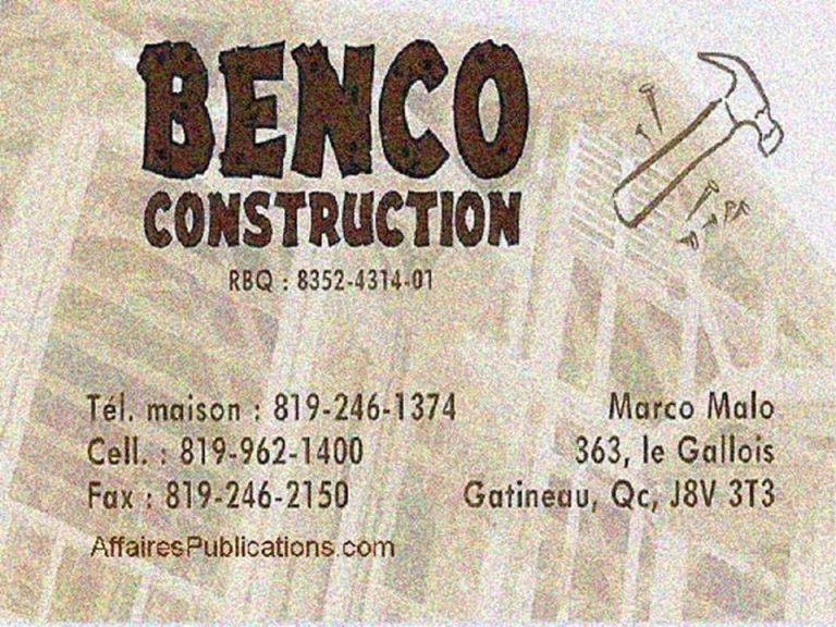 BENCO CONSTRUCTION INC