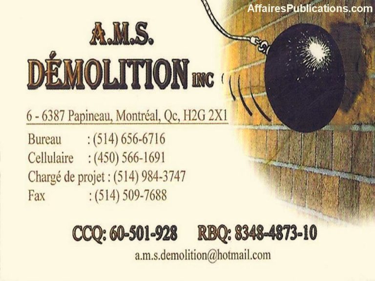 AMS DÉMOLITION INC
