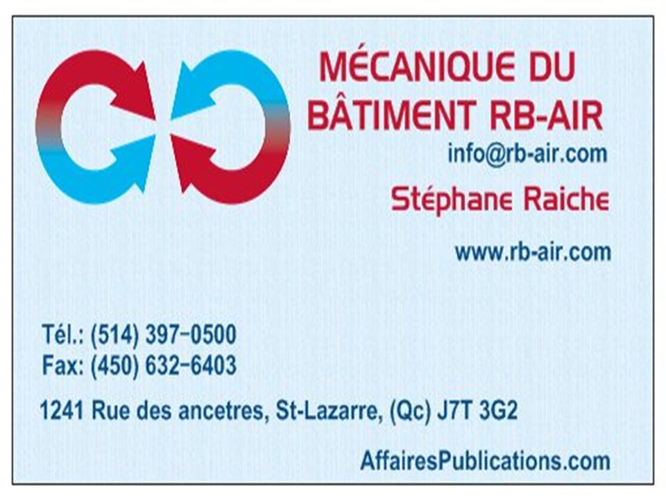 MÉCANIQUE DU BÂTIMENT RB-AIR