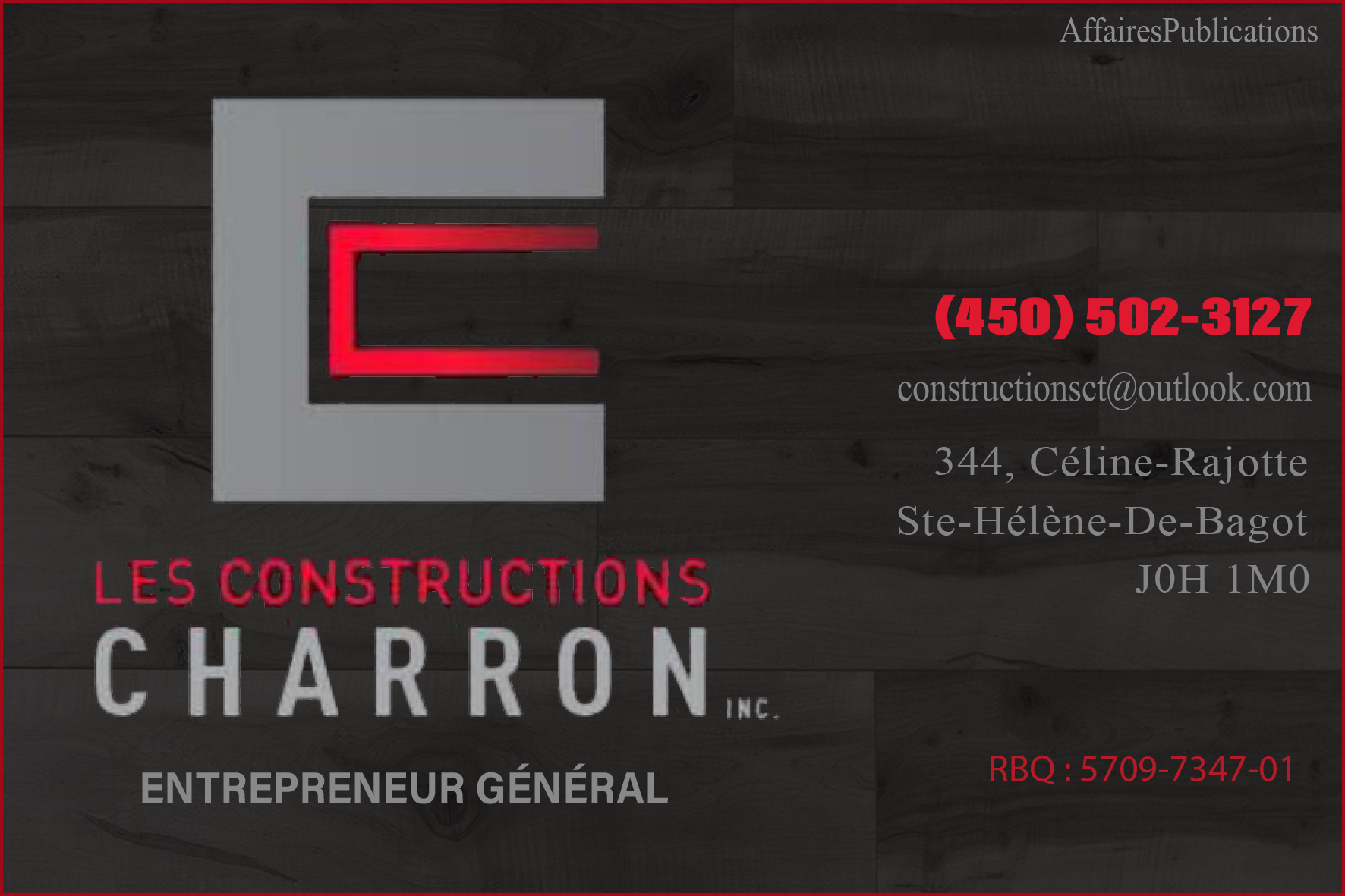 CONSTRUCTIONS CHARRON (2016) INC