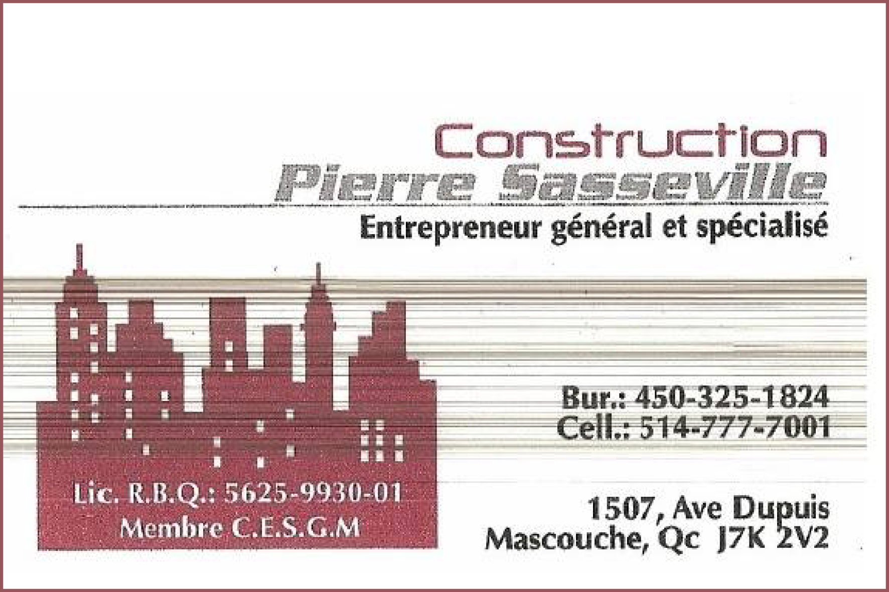 CONSTRUCTION PIERRE SASSEVILLE